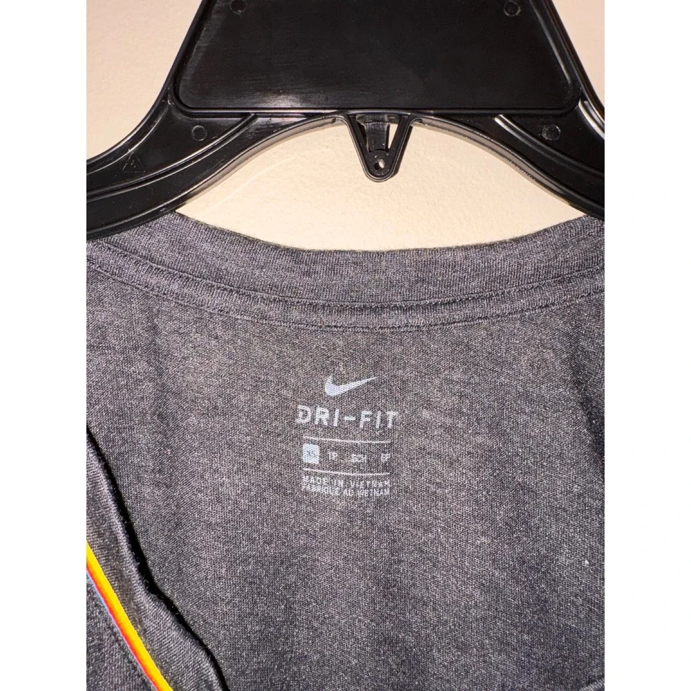 Nike Dri-FIT Womens‎ XS Charcoal Grey Rainbow Trim Athletic Tank Top